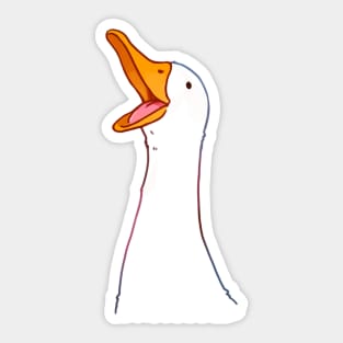 Happy White Duck Sticker